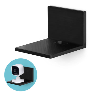 3.5” Small Floating Shelf Speaker & Camera Stand, Self Adhesive, No Screws Wall Mount For Cameras Baby Monitors Webcams