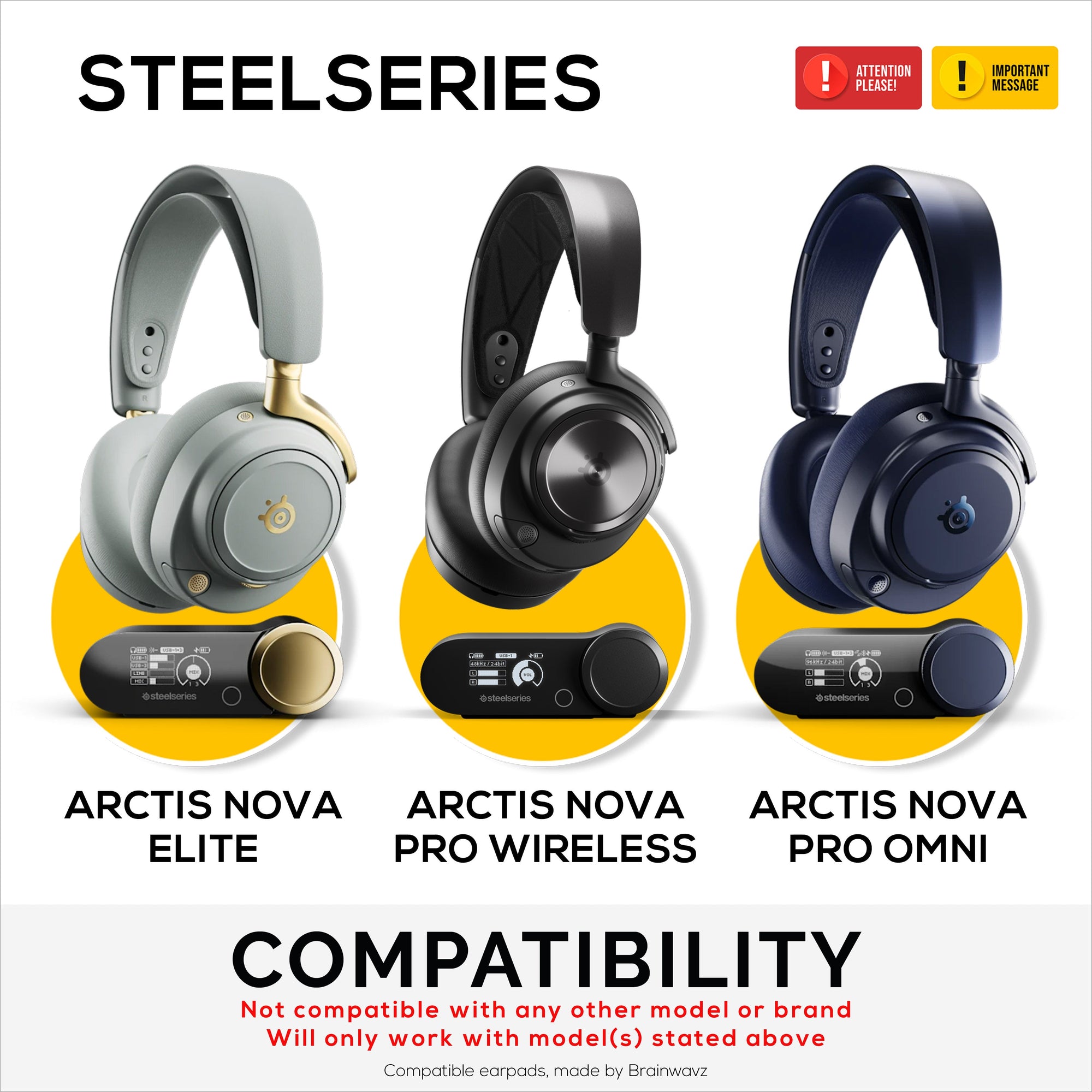 Headphone Stand Designed for Steelseries Arctis Nova Pro Wireless, Nova Pro Omni & Nova Elite Headsets with Dock for the Wireless Base Station