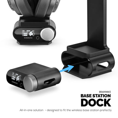 Headphone Stand Designed for Steelseries Arctis Nova Pro Wireless, Nova Pro Omni & Nova Elite Headsets with Dock for the Wireless Base Station