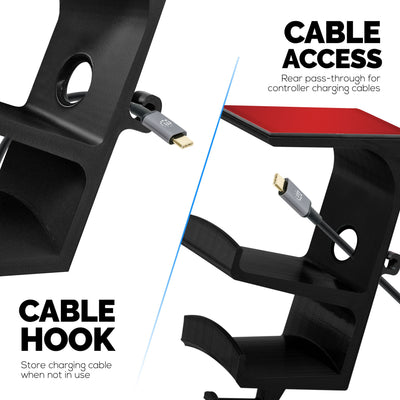 The Vulcan - Under Desk Controller & Headphone Hanger - Adhesive Mount, No Screws or Mess