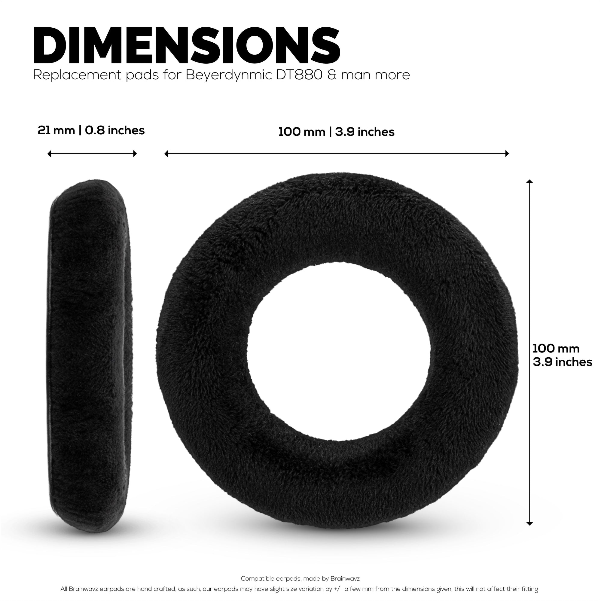 Velour Earpads for BEYERDYNAMIC DT880,DT531, DT690, DT811, DT880 Series, DT911, DT931 & DT990 Series