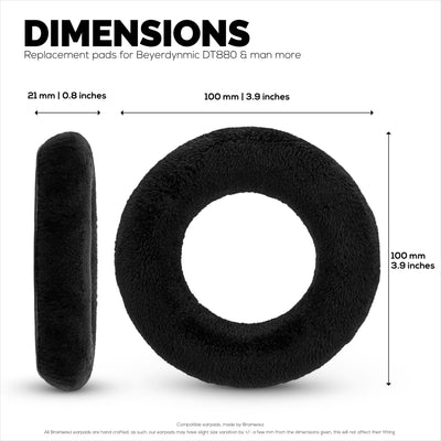 Velour Earpads for BEYERDYNAMIC DT880,DT531, DT690, DT811, DT880 Series, DT911, DT931 & DT990 Series