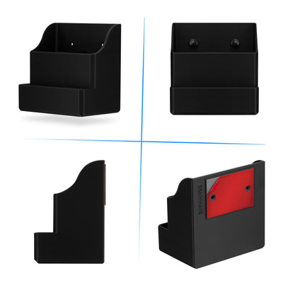 Adhesive Remote Control Wall Mount Holder, Easy To Install, Holds upto 4 Remotes & Storage for Phones, Pens & More