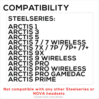Replacement Earpads for Steelseries Arctis 1, 3, 5, 7, 9, PRO & PRIME Headsets, Soft Breathable fabric, Extra Comfort