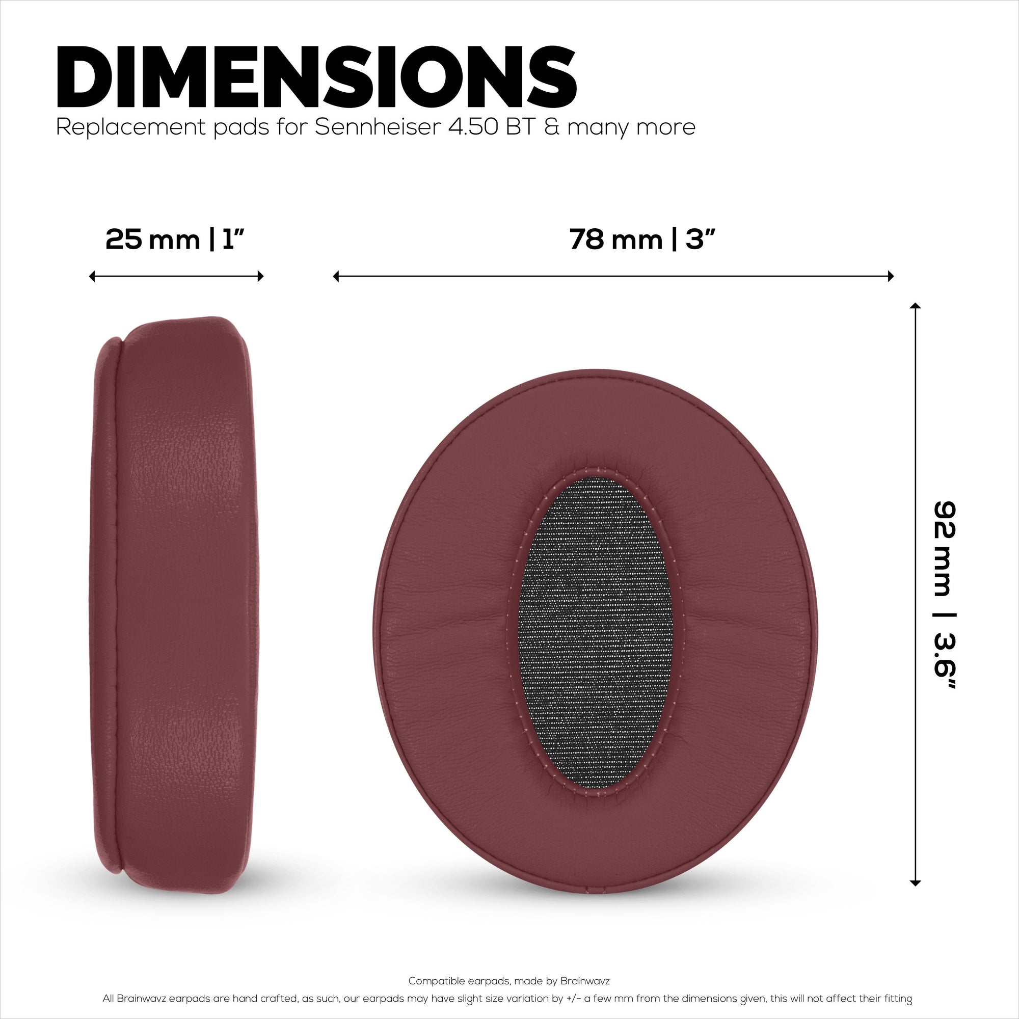 Replacement Earpads for Sennheiser HD4.50BT HD4.50BTNC HD450BT HD4.50SE HD4.40BT HD4.30G HD4.20S HD458BT HD450 HD400S HD 350BT. Soft PU Leather + Memory Foam