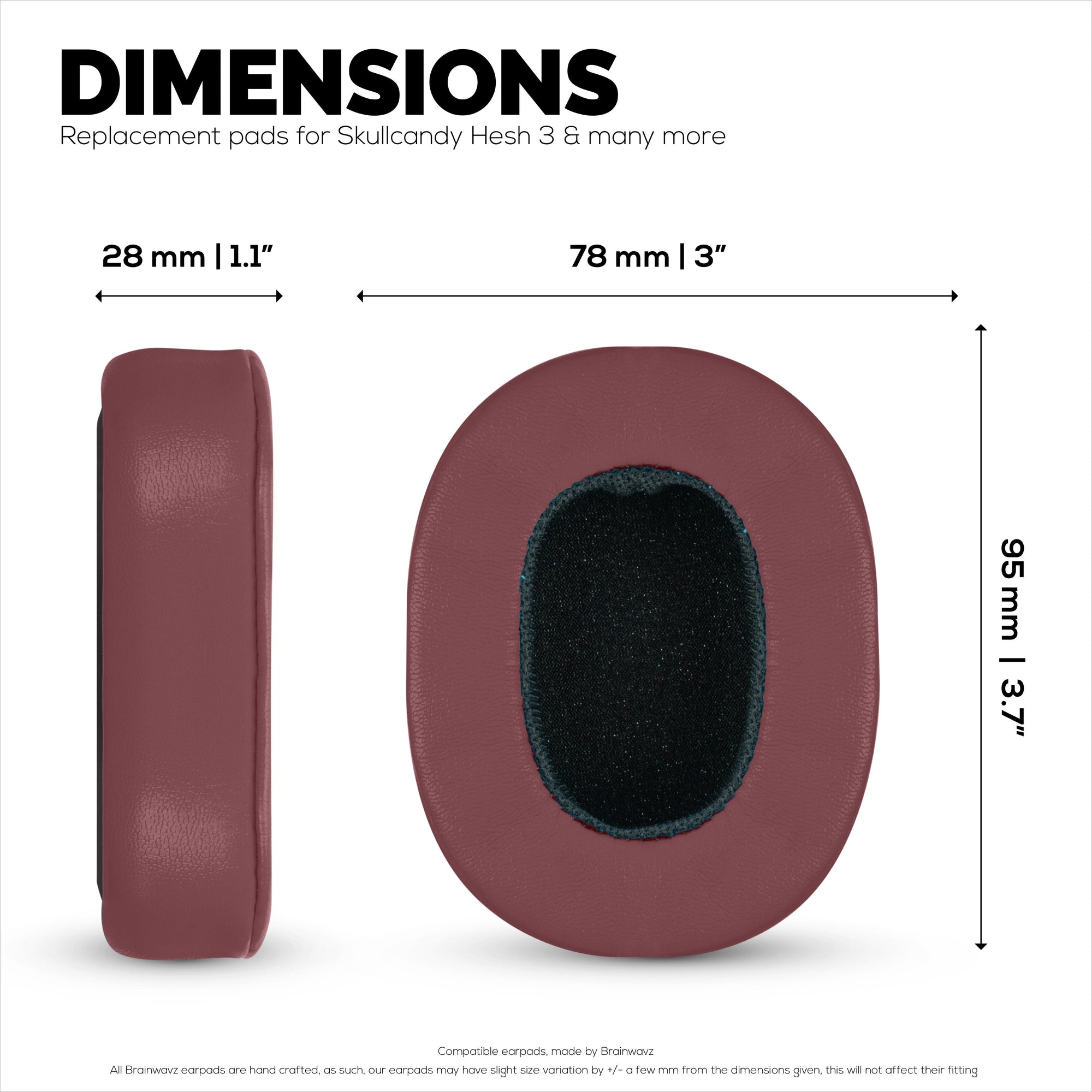 Replacement Earpads for Skullcandy Crusher Wireless, Hesh 3/ANC/EVO, Venue ANC & More - Extra Comfortable Foam, Durability and Noise Isolation