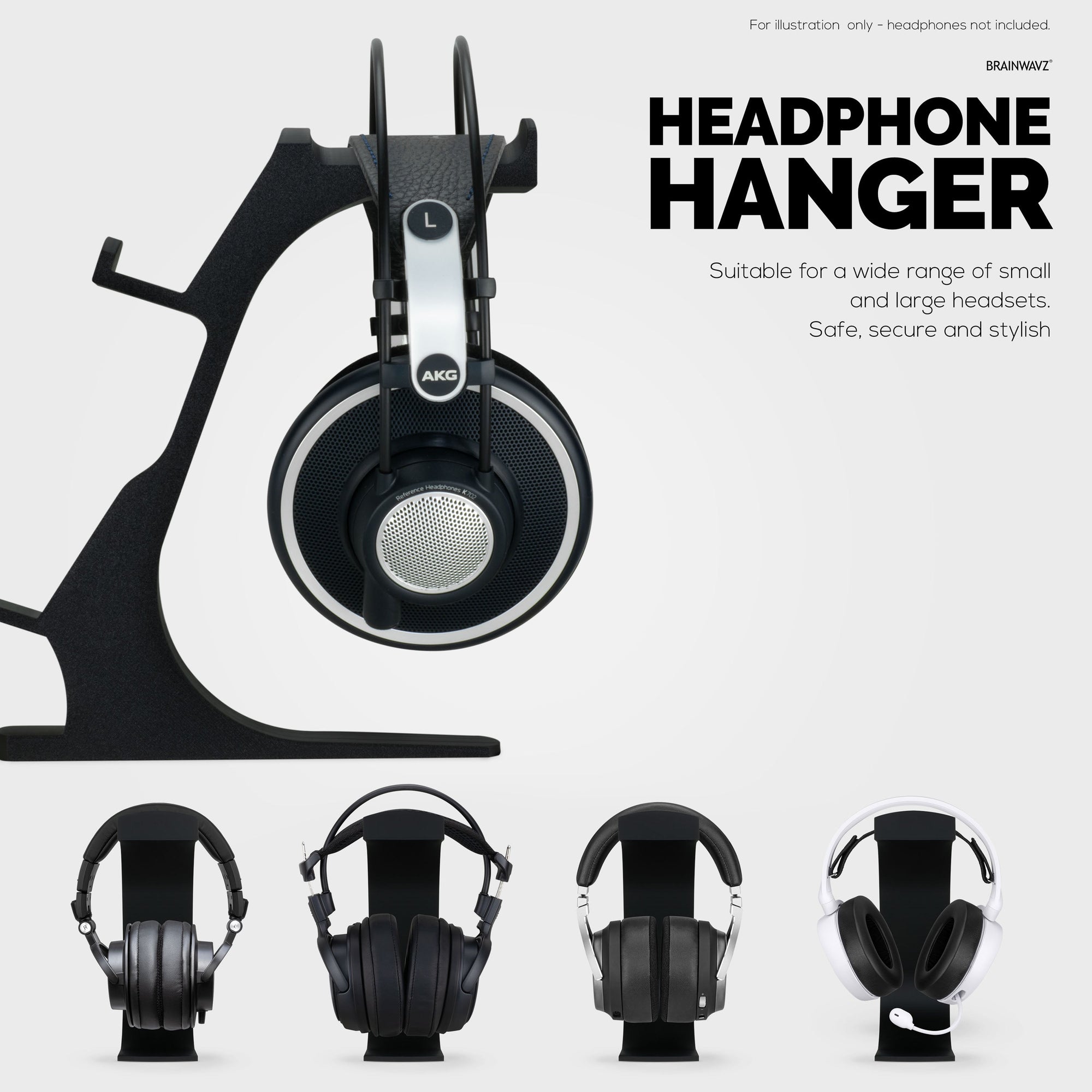 The Gravitas - Headphone Stand & Game Controller Holder for Desks - Universal Design for All Types Of Headsets & Gamepads