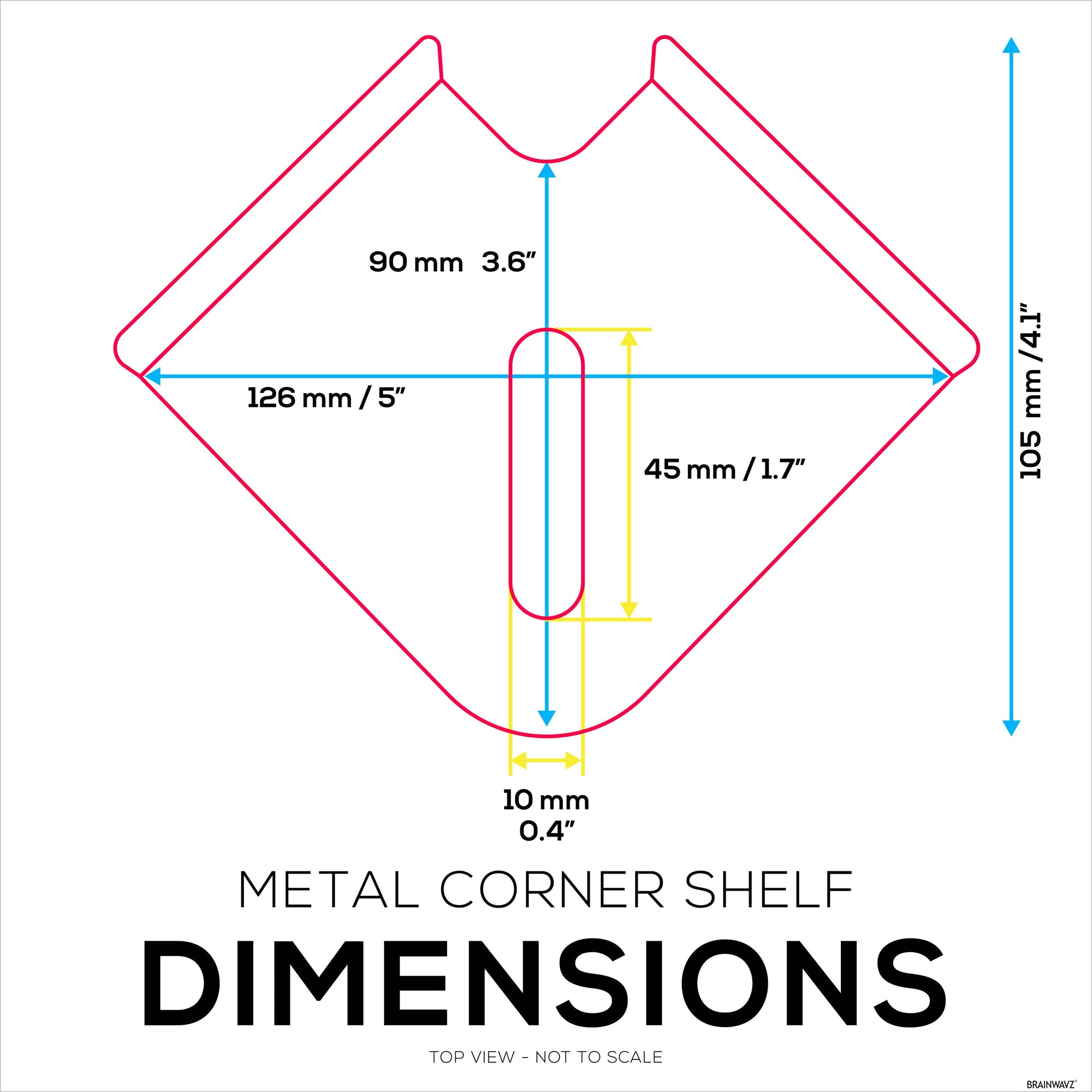 Small Metal Corner Shelf for Security Cameras, Baby Monitors, Speakers, Home Decor & More Universal Shelf Adhesive & Screw-in Wall Mount