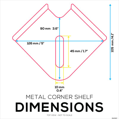 Small Metal Corner Shelf for Security Cameras, Baby Monitors, Speakers, Home Decor & More Universal Shelf Adhesive & Screw-in Wall Mount