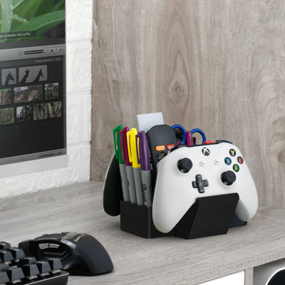 Dual Game Controller, TV Remote & Pen Desk Organizer, Reduce Desktop Clutter, Ideal for Side & Tea Tables, Suitable for All Types of Gamepads, Ample Storage for Stationary & More (D03)