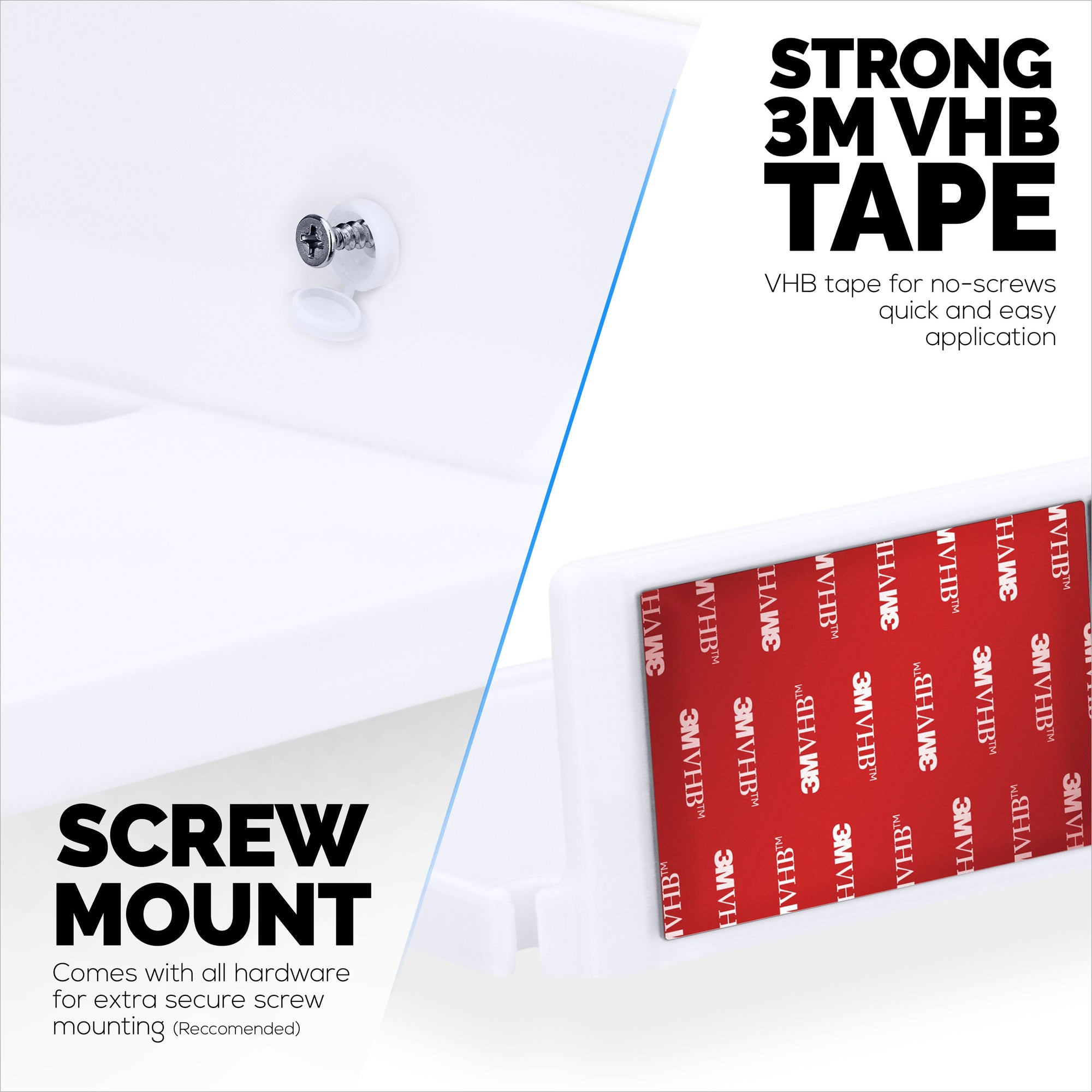 8” Shelf Wall Mount for Speakers, Security Cameras, Baby Monitors, Plants Toys & More, Floating Shelves, Adhesive & Screw-In
