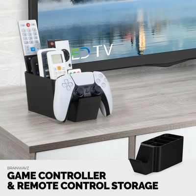 Game Controller & Remote Control Holder Organizer, Ideal for Side Tables & Desktops (For 3 to 4 Remotes, 1 Game Controller, Pens & Stationery)