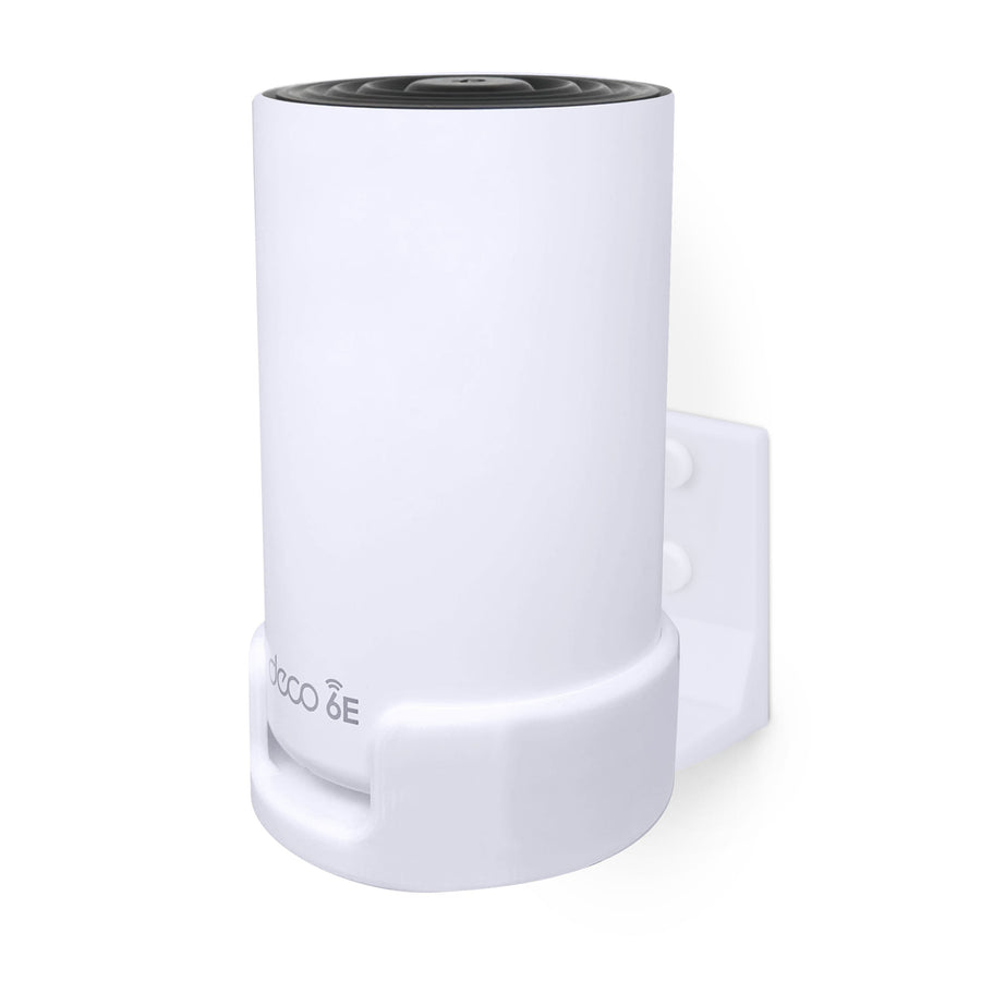Screwless Wall Mount for TP-Link Deco X68, XE70, XE75, XE75 PRO, AXE5300 & AXE5400, Easy To Install, No Mess, Reduce Interference & Increase Range, Stick On Adhesive Bracket, White By Brainwavz