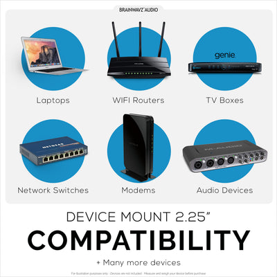 Screwless Wall mount for Routers, Cable Box, Smart Devices and more - Devices upto 2.25"/ 57mm Thick