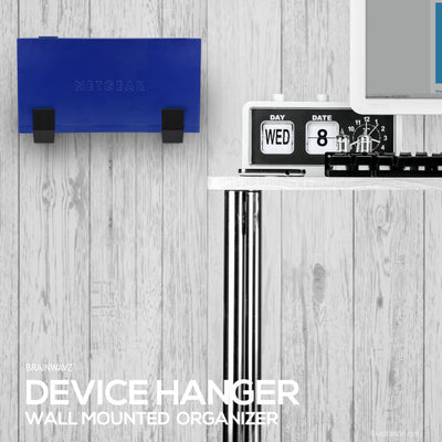 2.5" Cable Box Wall Mount Hanger Holder, Adhesive & Screw-In, for Routers, Laptops, Modem, Mesh Wifi, Apple TV, Network Switch & More