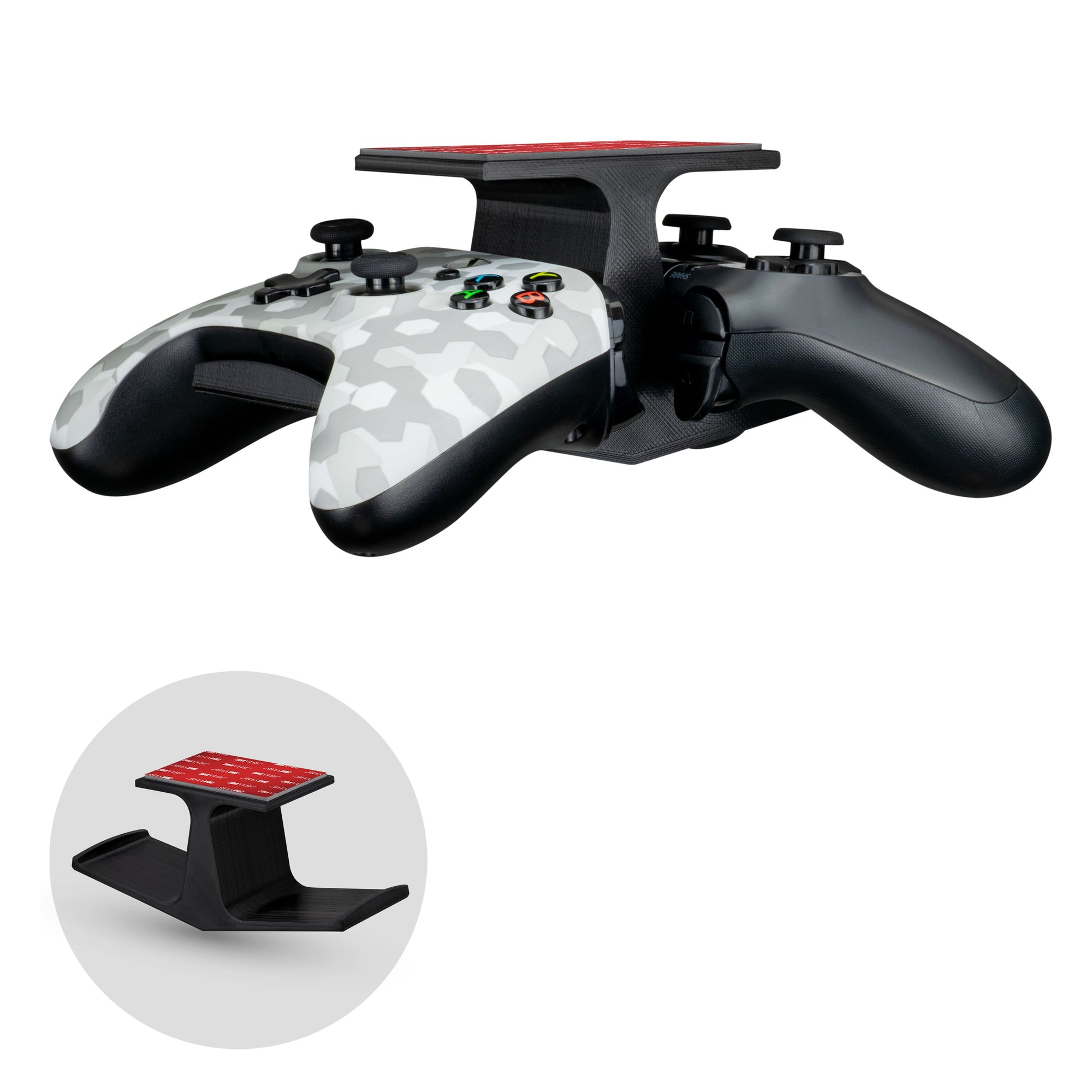 The Dock - Dual Under Desk Game Controller Hanger for Xbox, PS5/PS4, Universal Mount, No Mess & Easy to Install