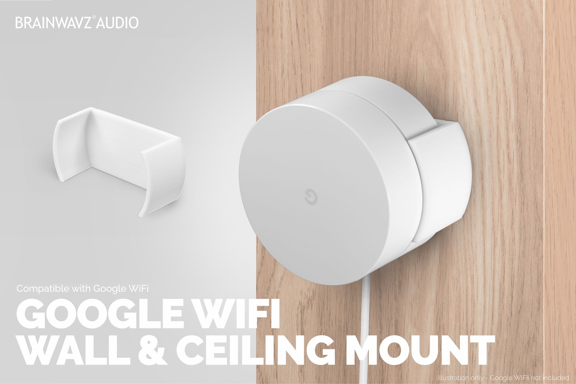 Google WiFi Adhesive Wall and Ceiling Mount (01) - Easy to Install & No Mess