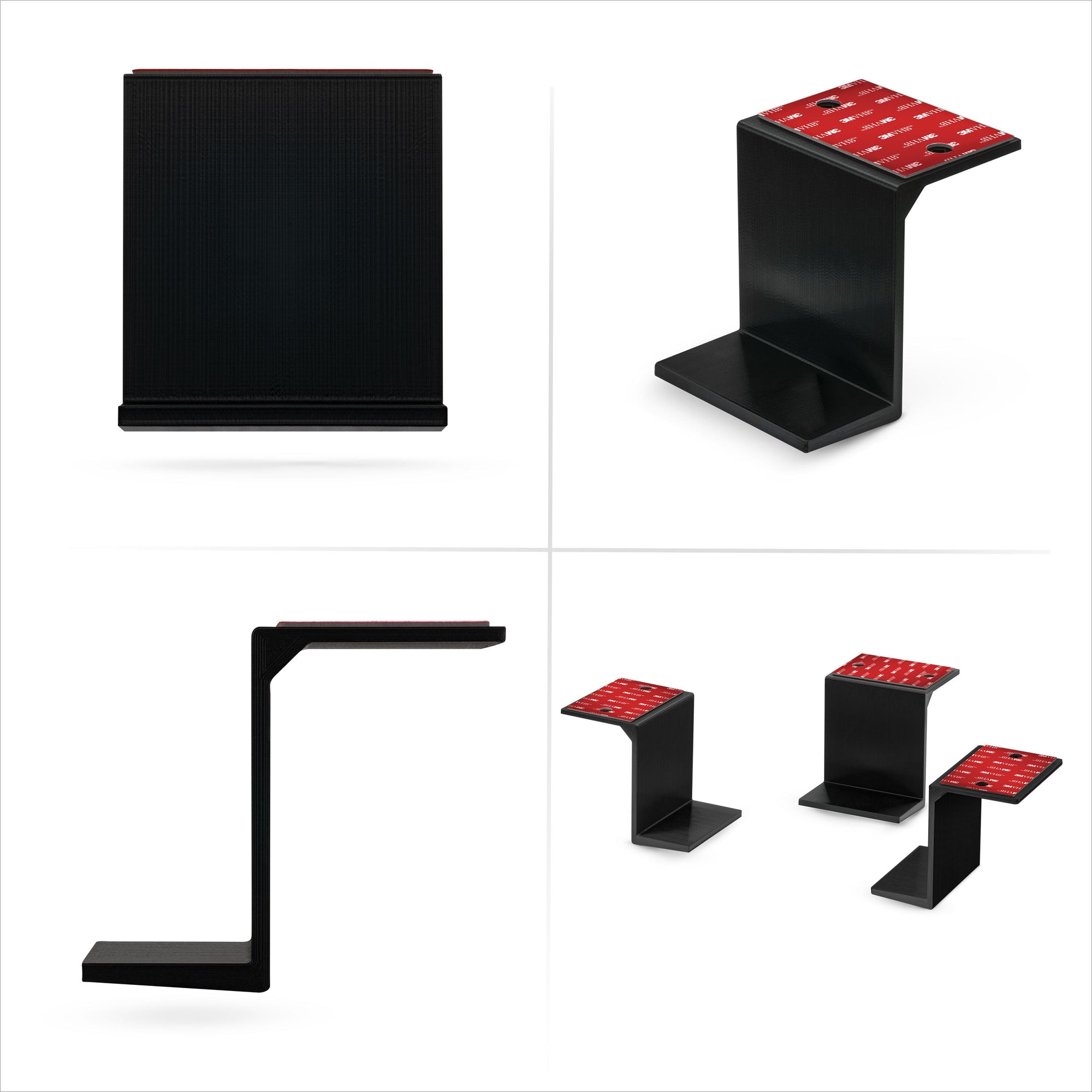 3" Under Desk Laptop & Device Holder Mount, Adhesive & Screw In, Devices upto 3" Like Small Computers Laptops Macbook Surface Keyboard Routers Modems Cable Box Network Switch & More