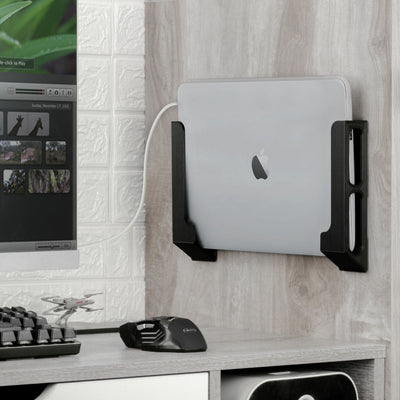 Wall Mount Laptop Holder with Adhesive & Screw In, 1.2" / 31mm, for Macbooks, Surface, Keyboards, Switch, Tablets & More