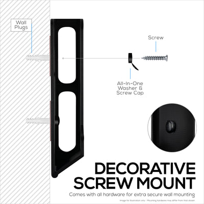 Wall Mount Laptop Holder with Adhesive & Screw In, 1.2" / 31mm, for Macbooks, Surface, Keyboards, Switch, Tablets & More