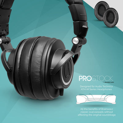 ProStock ATH M50X & M Series Replacement Earpads - Custom Designed Shape with Memory Foam - Sheepskin Leather