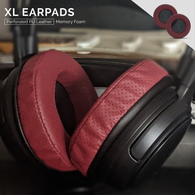 Headphone Memory Foam Earpads - XL Size - Perforated PU Leather