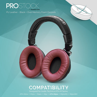ProStock ATH M50X & M Series Replacement Earpads - Custom Designed Shape with Memory Foam - PU