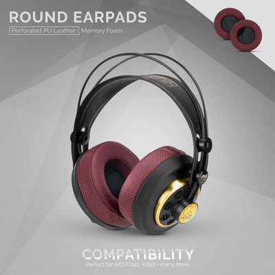 Headphone Memory Foam Earpads - Round - Perforated