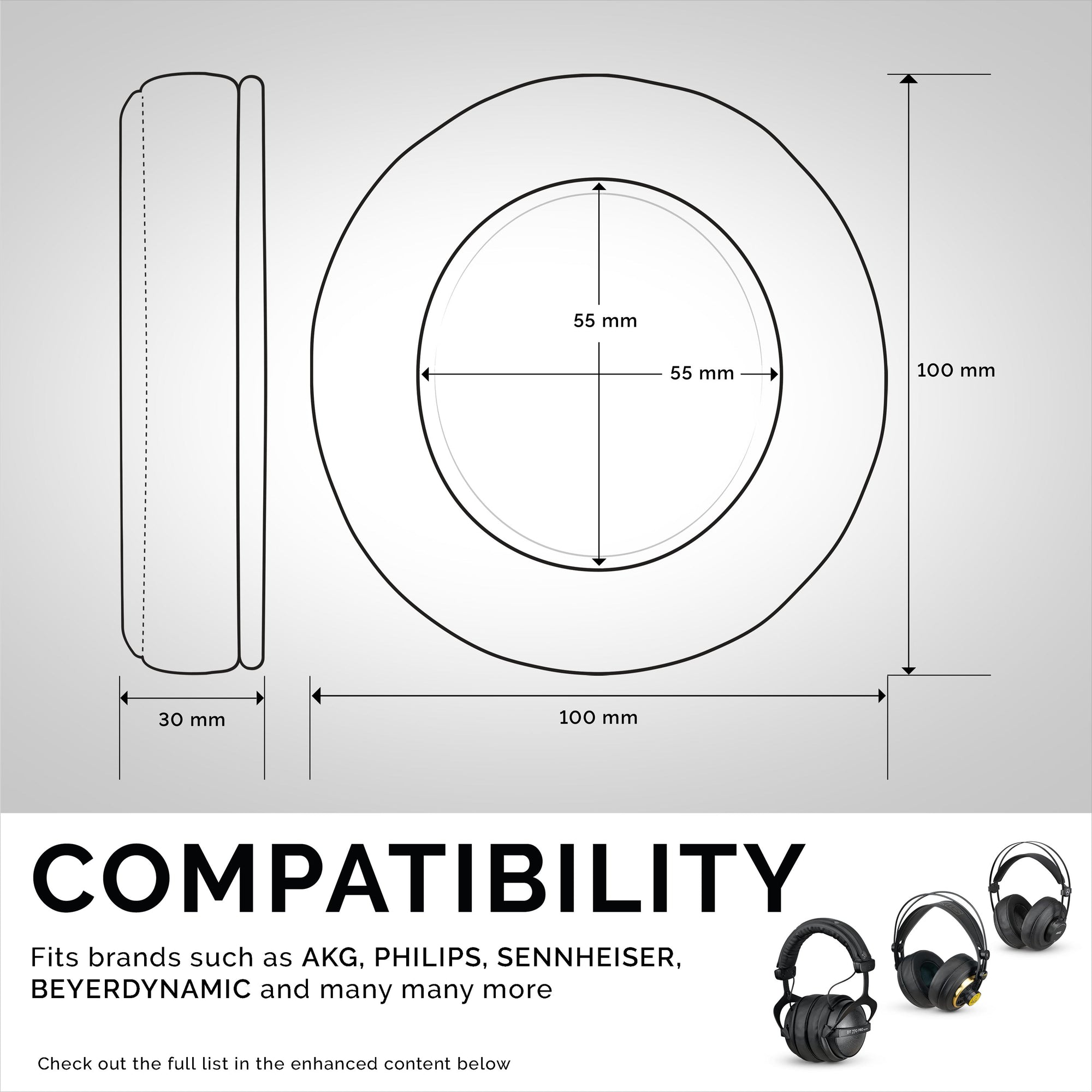 Headphone Memory Foam Earpads - Round