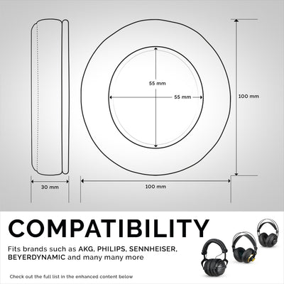 Headphone Memory Foam Earpads - Round