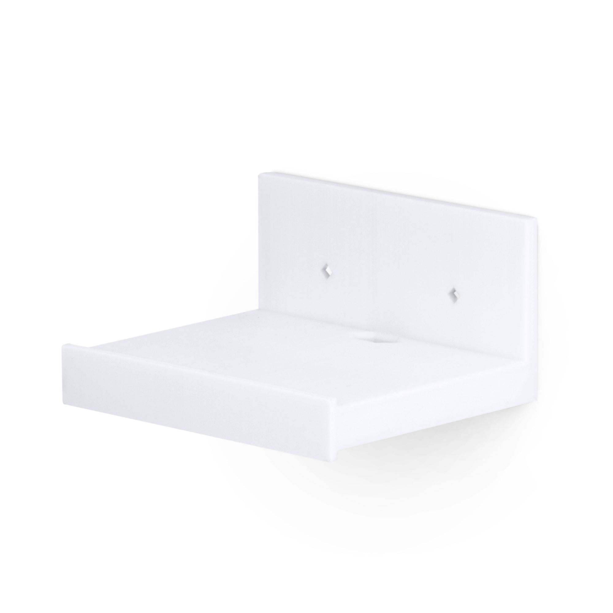 5” Small Floating Shelf, Adhesive & Screw In, For Bluetooth Speakers, Cameras, Plants, Toys, Books & More, Easy to Install Shelves (SHELF SF2105, White)