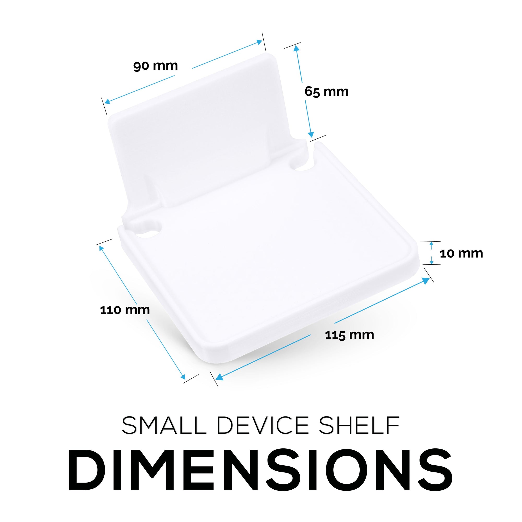 Adhesive Floating Small Shelf (160) Wall Mounted with Cable Management - Easy To Install, No Mess