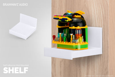4" Adhesive Universal Small Floating Shelf (135) for Security Cameras, Small Plants, Storage & More