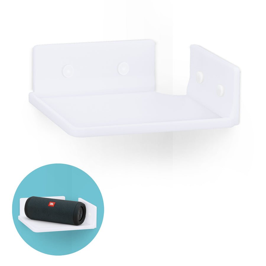 6.5" Corner Shelf Mount for Speakers, Cameras, Baby Monitors, Plants, Books Electronics, Collectibles & More, Adhesive & Screw In Floating Shelves