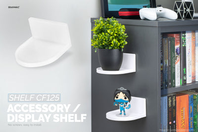 4.6" Round Baby Monitor Wall Mount Shelf, Adhesive & Easy to Install, Also for Cameras, Speakers, Decor, Toys, Bedroom, Wifi Routers, Kitchen, Cable Box & More