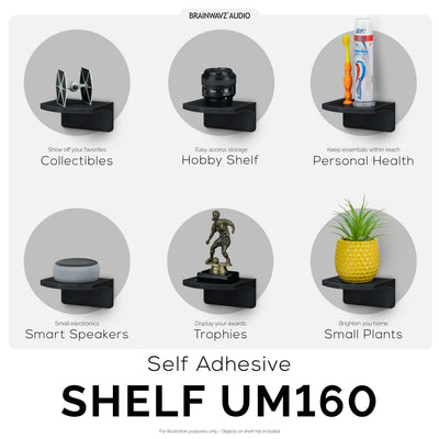 4.5" Adhesive Baby Monitor Wall Mount Shelf, Also for Cameras, Speakers, Decor, Toys, Bedroom, Wifi Routers, Kitchen, Cable Box & More, Easy to Install