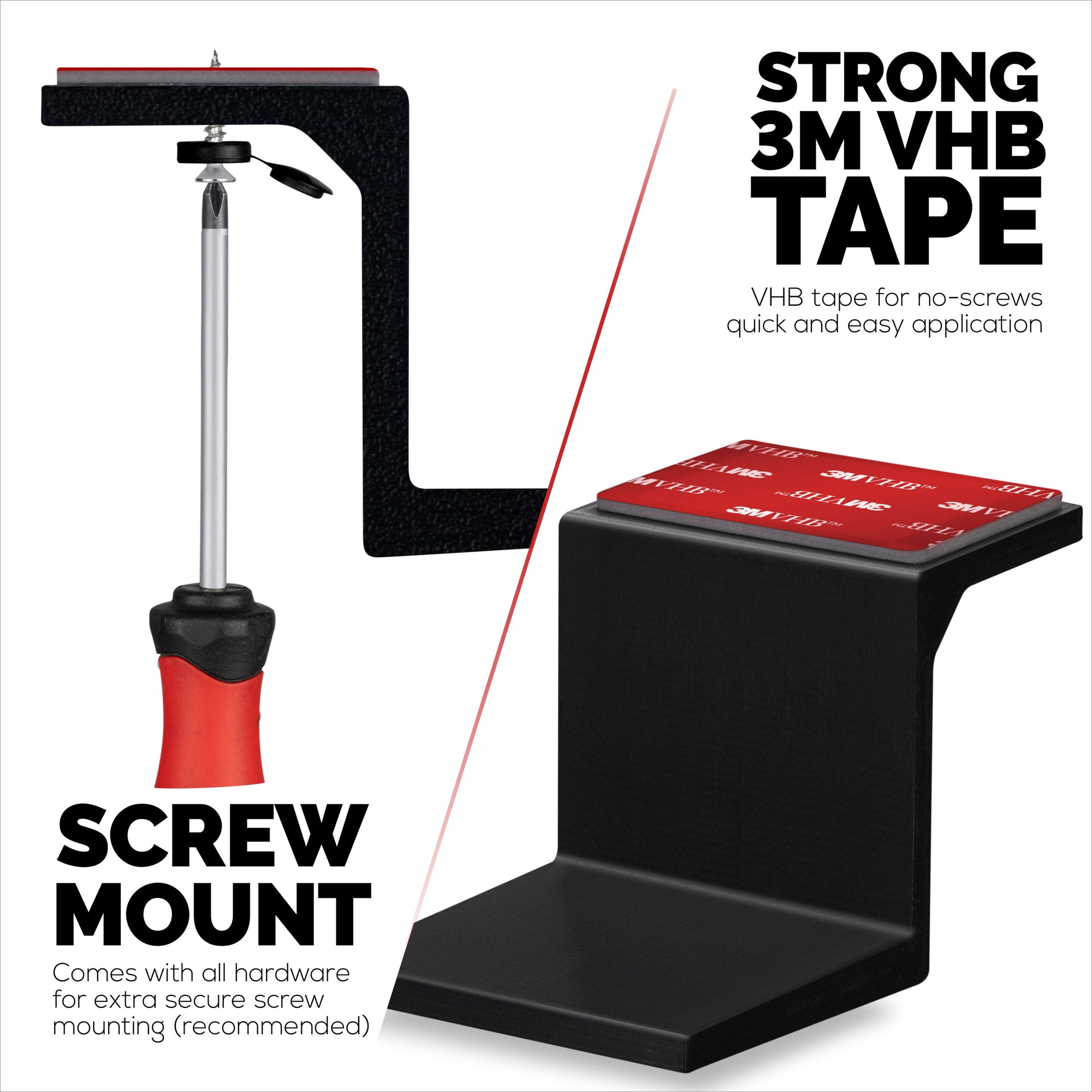 Adhesive Under Desk Laptop Holder Mount, Upto 1.9” / 48mm Thick, For Laptops Macbook Routers Surface iPads Tablets & More