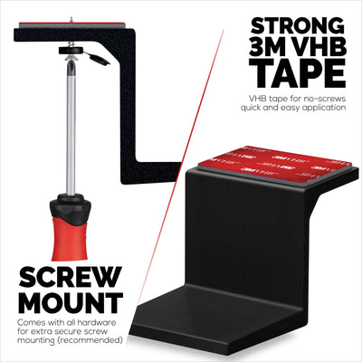 Adhesive Under Desk Laptop Holder Mount, Upto 1.9” / 48mm Thick, For Laptops Macbook Routers Surface iPads Tablets & More