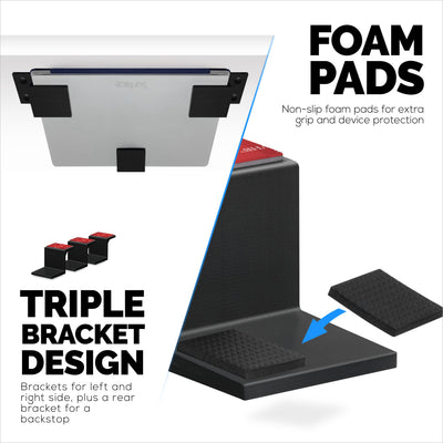 Adhesive Under Desk Laptop Holder Mount, Upto 1.9” / 48mm Thick, For Laptops Macbook Routers Surface iPads Tablets & More