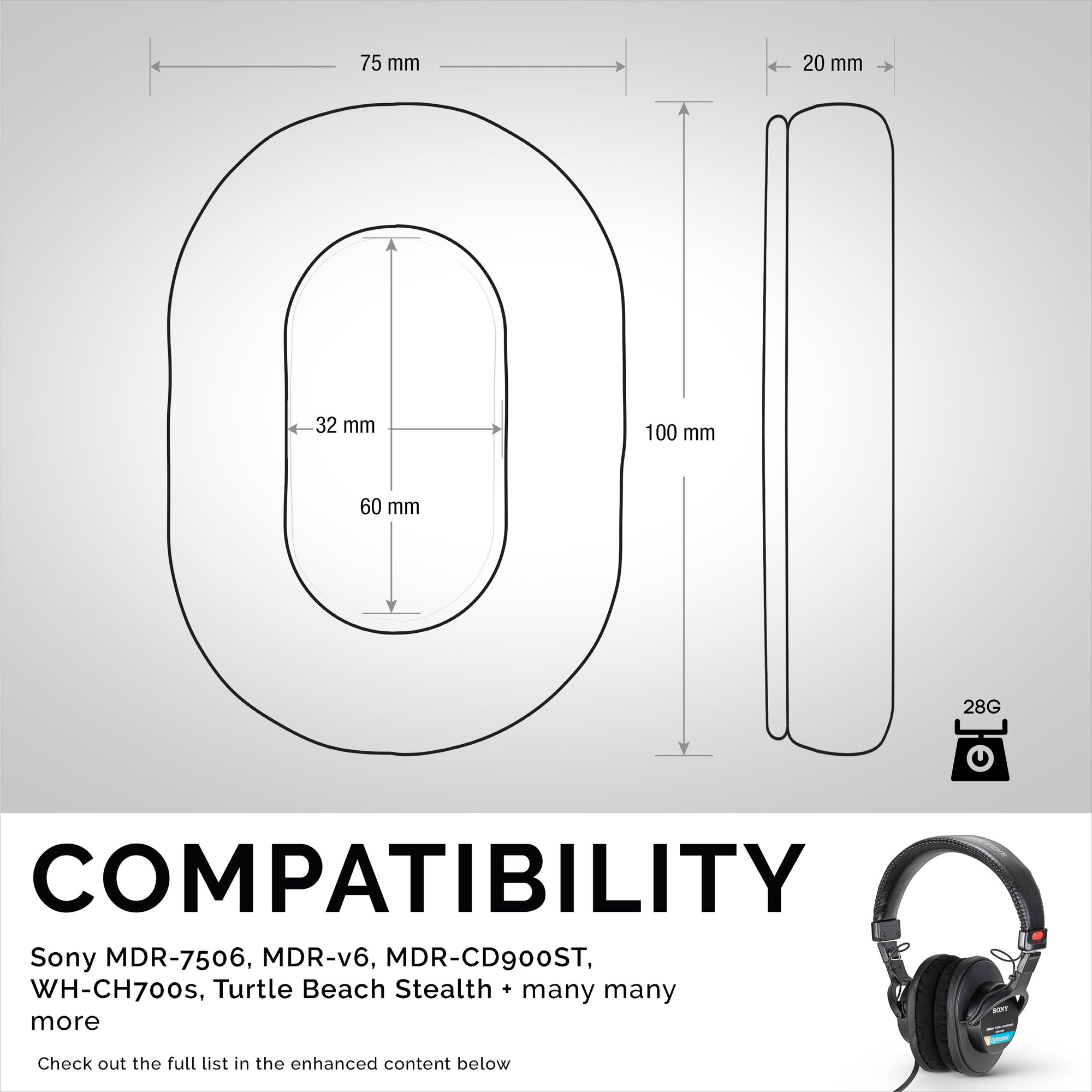 SONY MDR-7506 Replacement Premium Earpads - Micro Suede