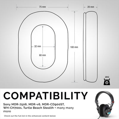 SONY MDR-7506 Replacement Premium Earpads - Micro Suede