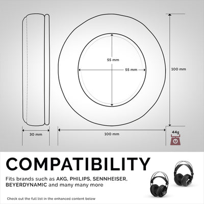Headphone Memory Foam Earpads - Round - Perforated