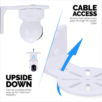 Adhesive Baby Monitor & Security Camera Wall Mount Holder Shelf for Eufy, Wyze, Nanit, Infant Optics, Blink, TP Link, Kasa, Ring & More, Easy To Install Security Bracket (W06)