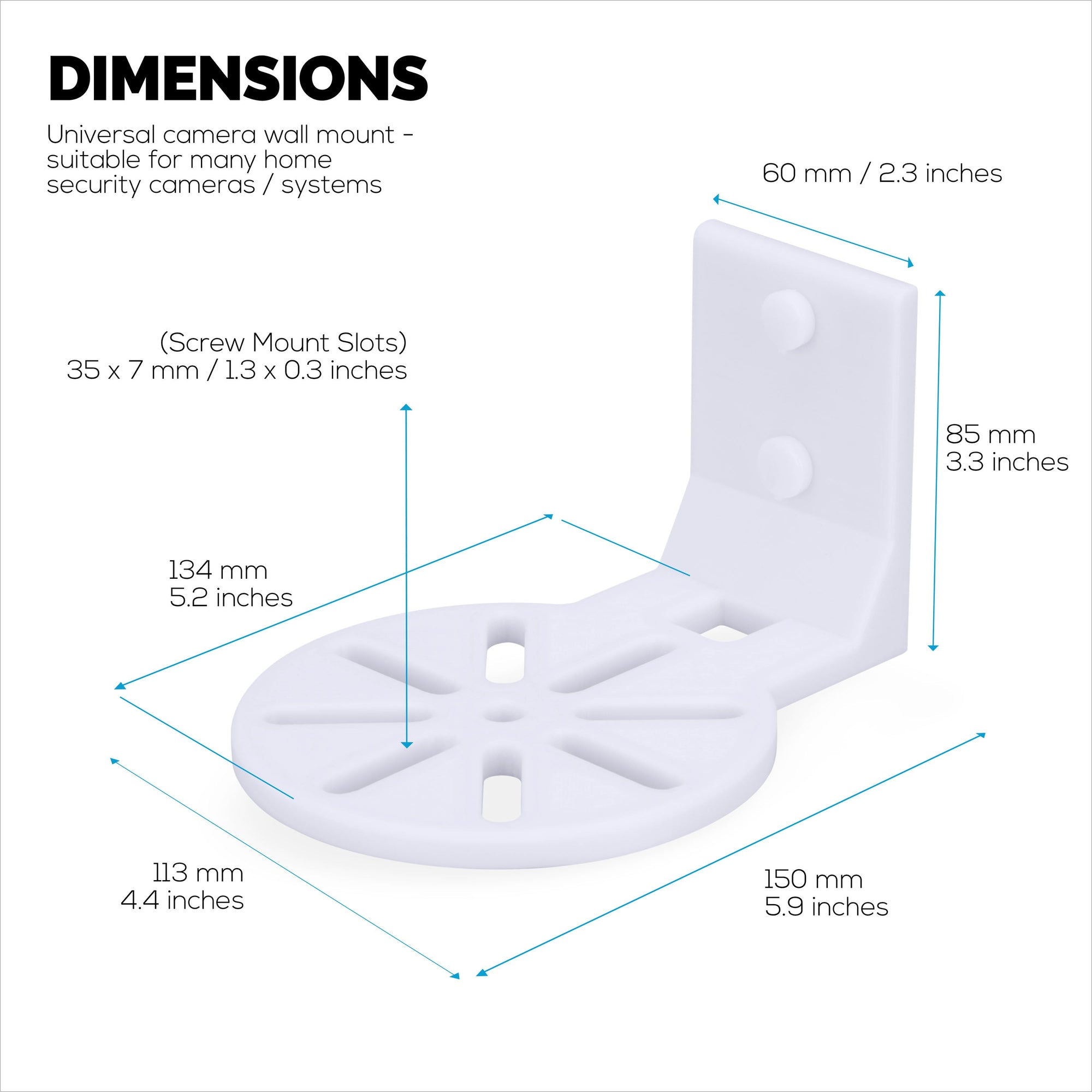 Adhesive Baby Monitor & Security Camera Wall Mount Holder Shelf for Eufy, Wyze, Nanit, Infant Optics, Blink, TP Link, Kasa, Ring & More, Easy To Install Security Bracket (W06)