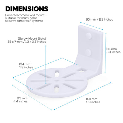 Adhesive Baby Monitor & Security Camera Wall Mount Holder Shelf for Eufy, Wyze, Nanit, Infant Optics, Blink, TP Link, Kasa, Ring & More, Easy To Install Security Bracket (W06)