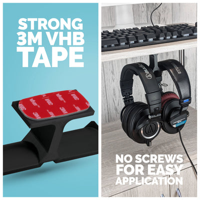 XLT - Under Desk Dual Headphone Hanger Holder
