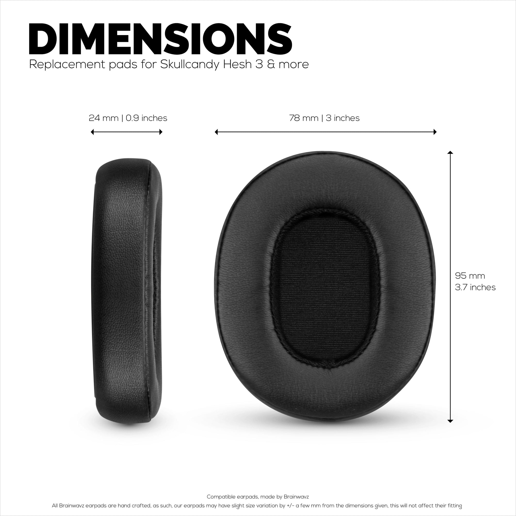 Replacement Earpads for Skullcandy Crusher Wireless, Hesh 3/ANC