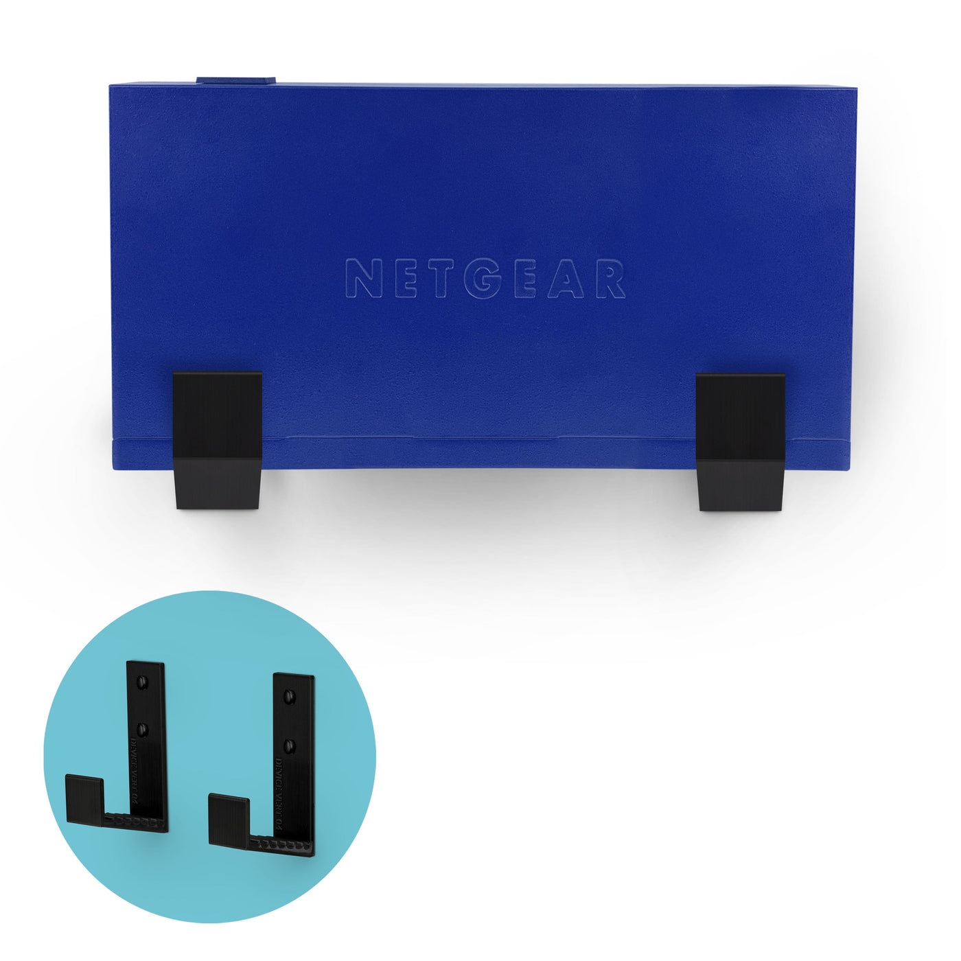 2.5" Cable Box Wall Mount Hanger Holder, Adhesive & Screw-In, for Routers, Laptops, Modem, Mesh Wifi, Apple TV, Network Switch & More