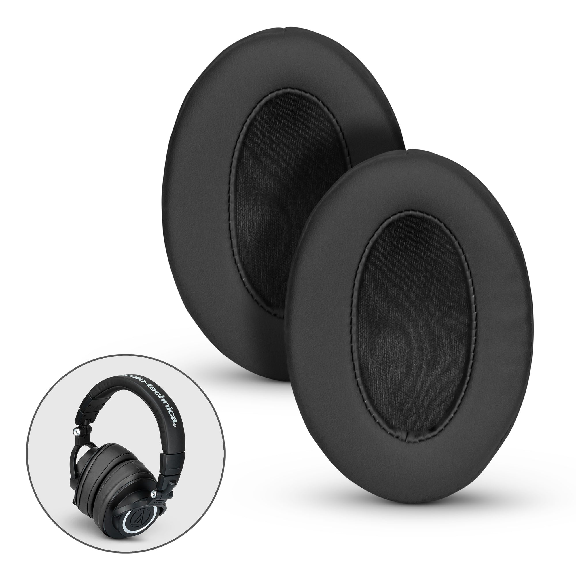 Headphone Memory Foam Earpads Oval Angled PU Leather Various Colours