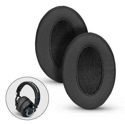 Headphone Memory Foam Earpads - Oval - Angled PU Leather (Various Colours)